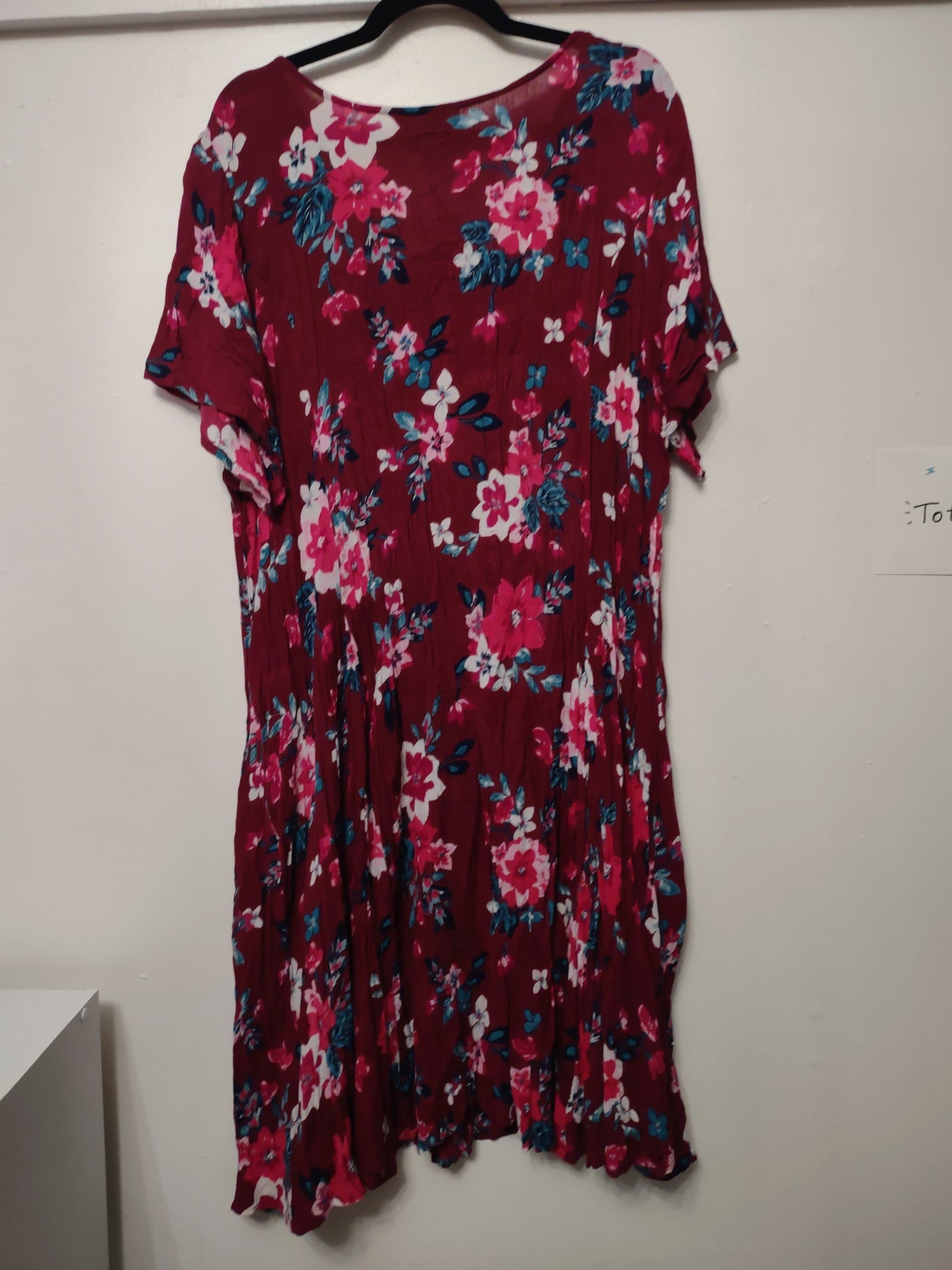 Burgundy Floral Midi Dress 24W