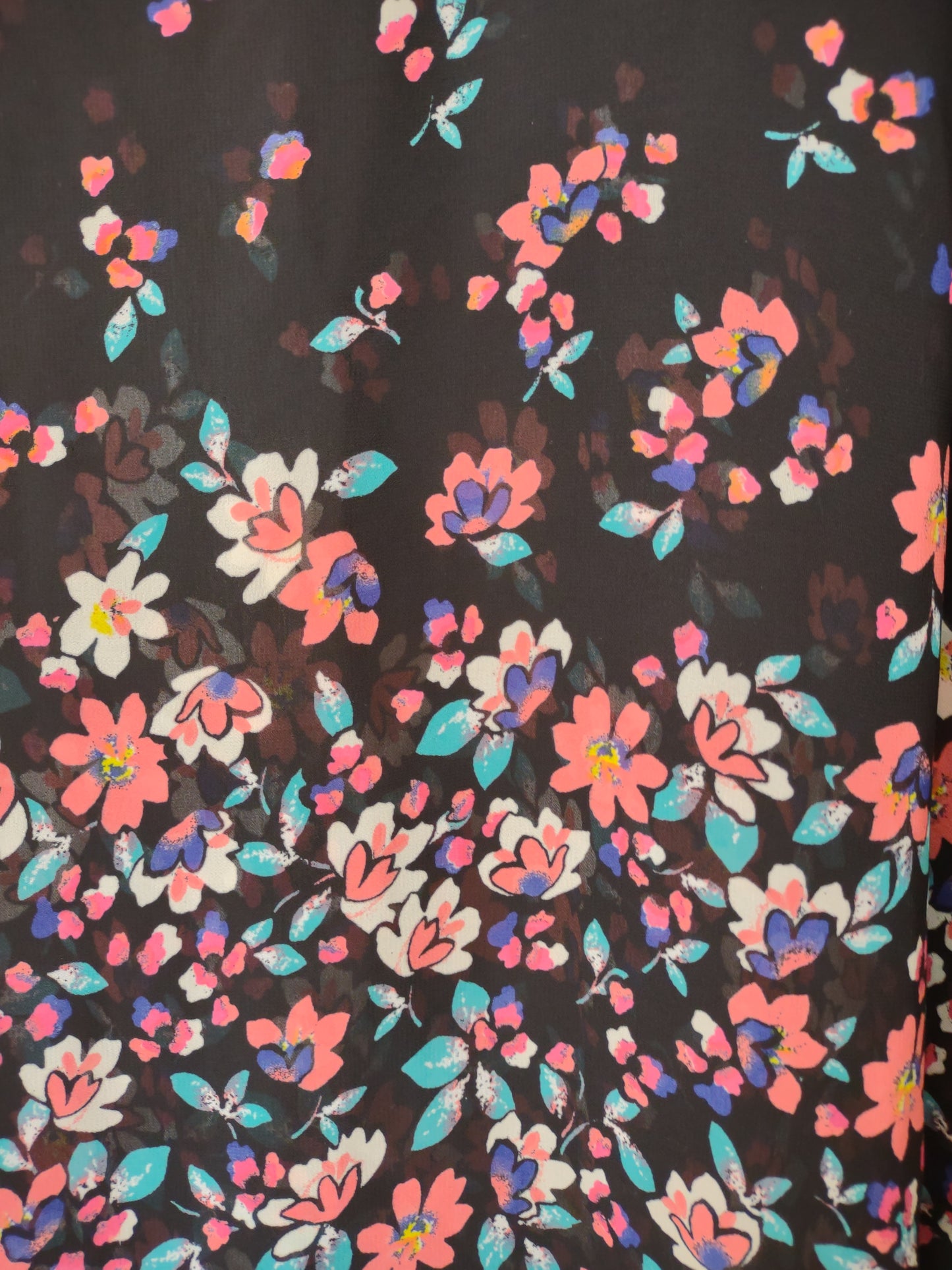 Black Sheer Floral Top
