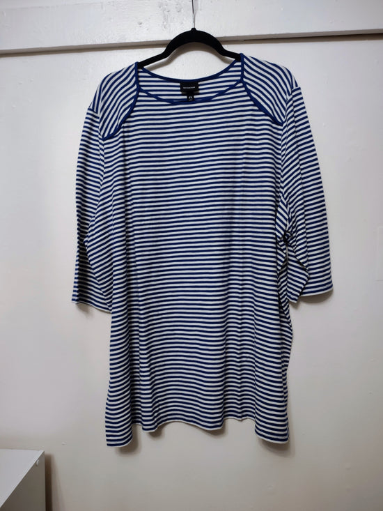 Blue & White Striped shirt 4X