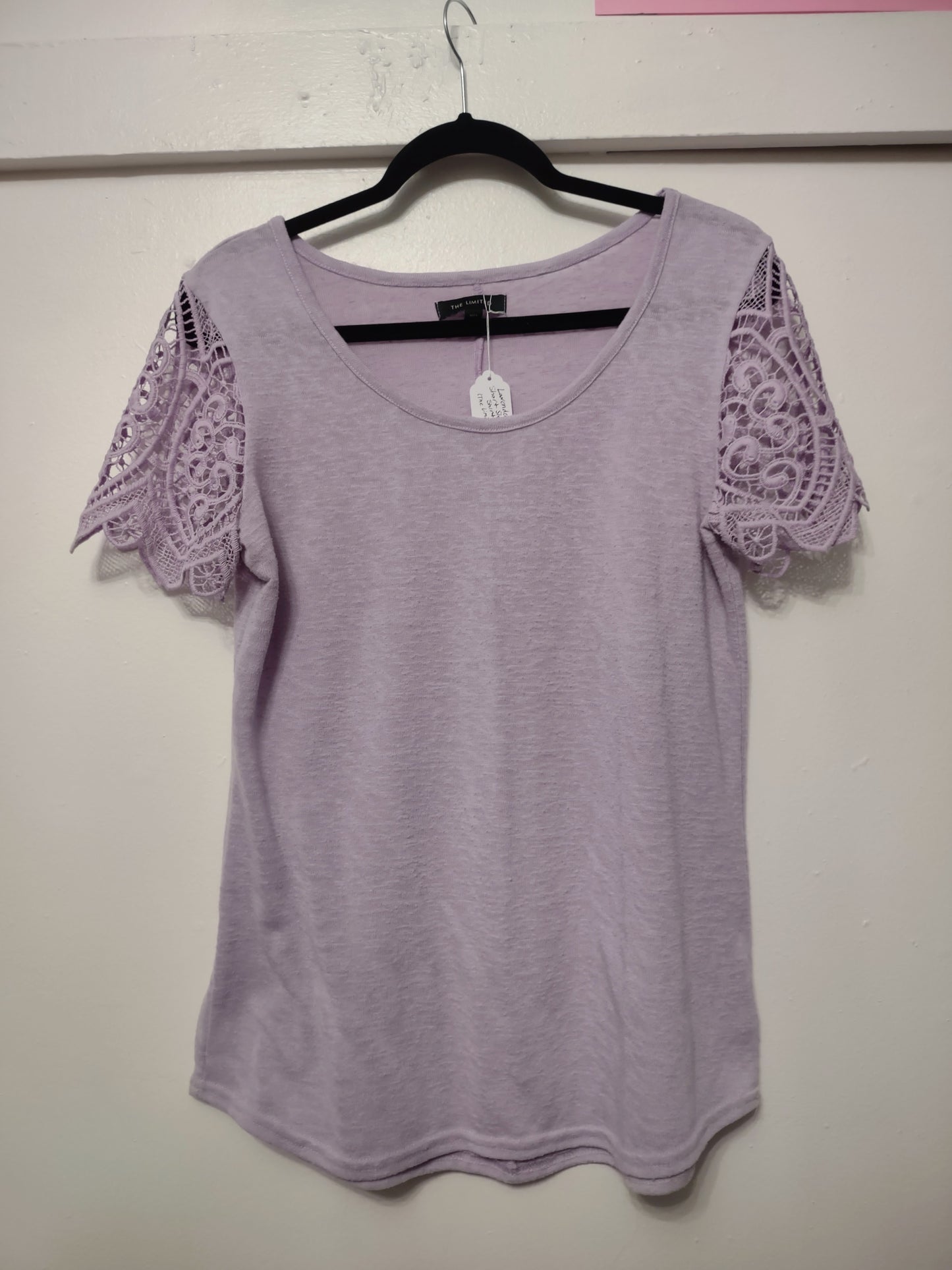 Lavender Lace Sleeve Shirt Large