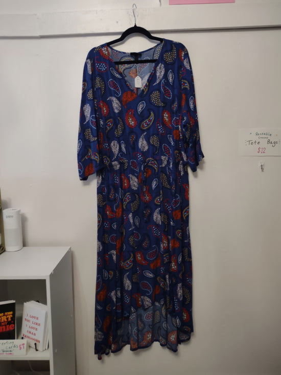 Blue Paisley High-Low Dress 22/24