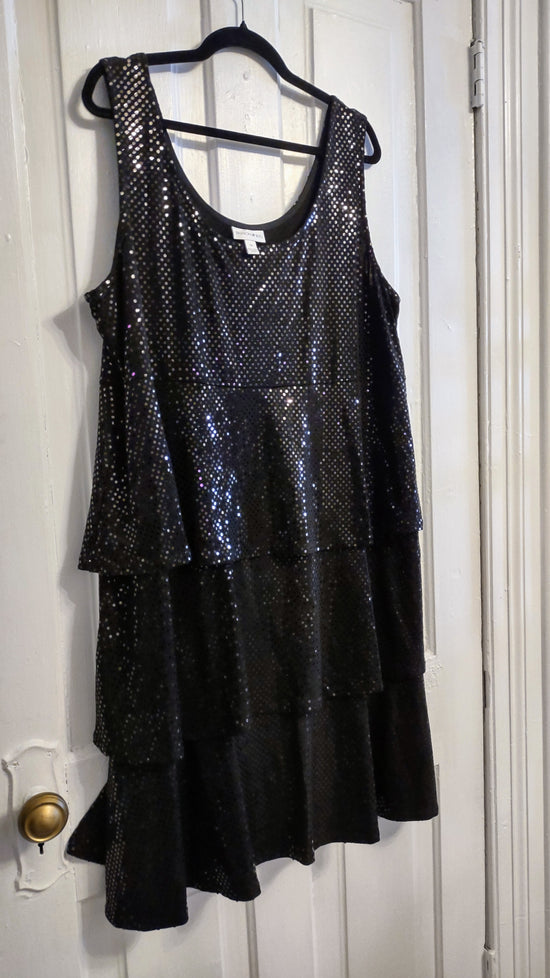 Black Sequined Dress 1X