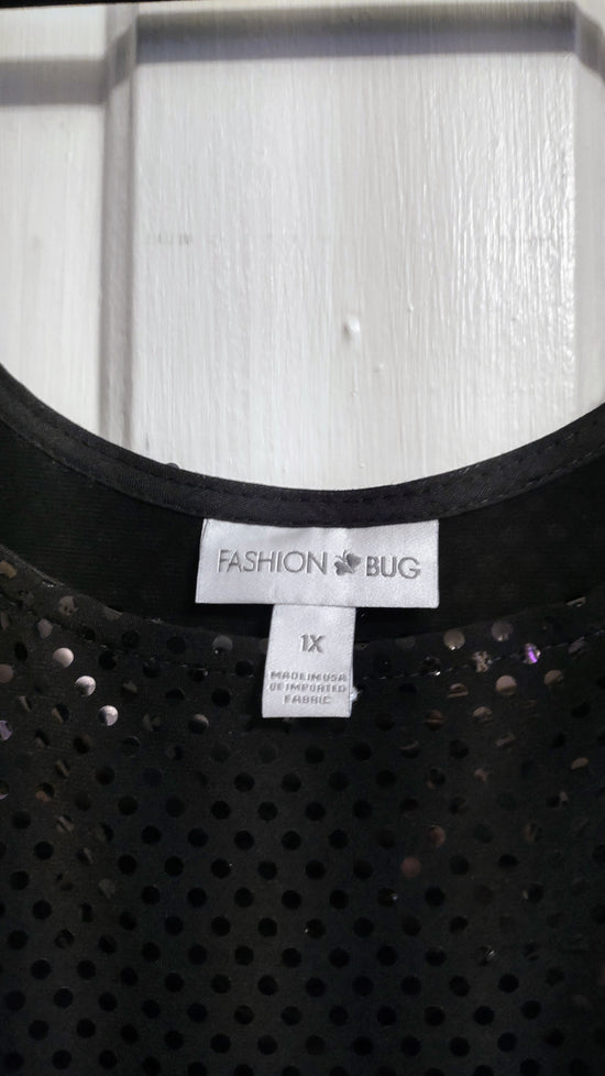 Black Sequined Dress 1X