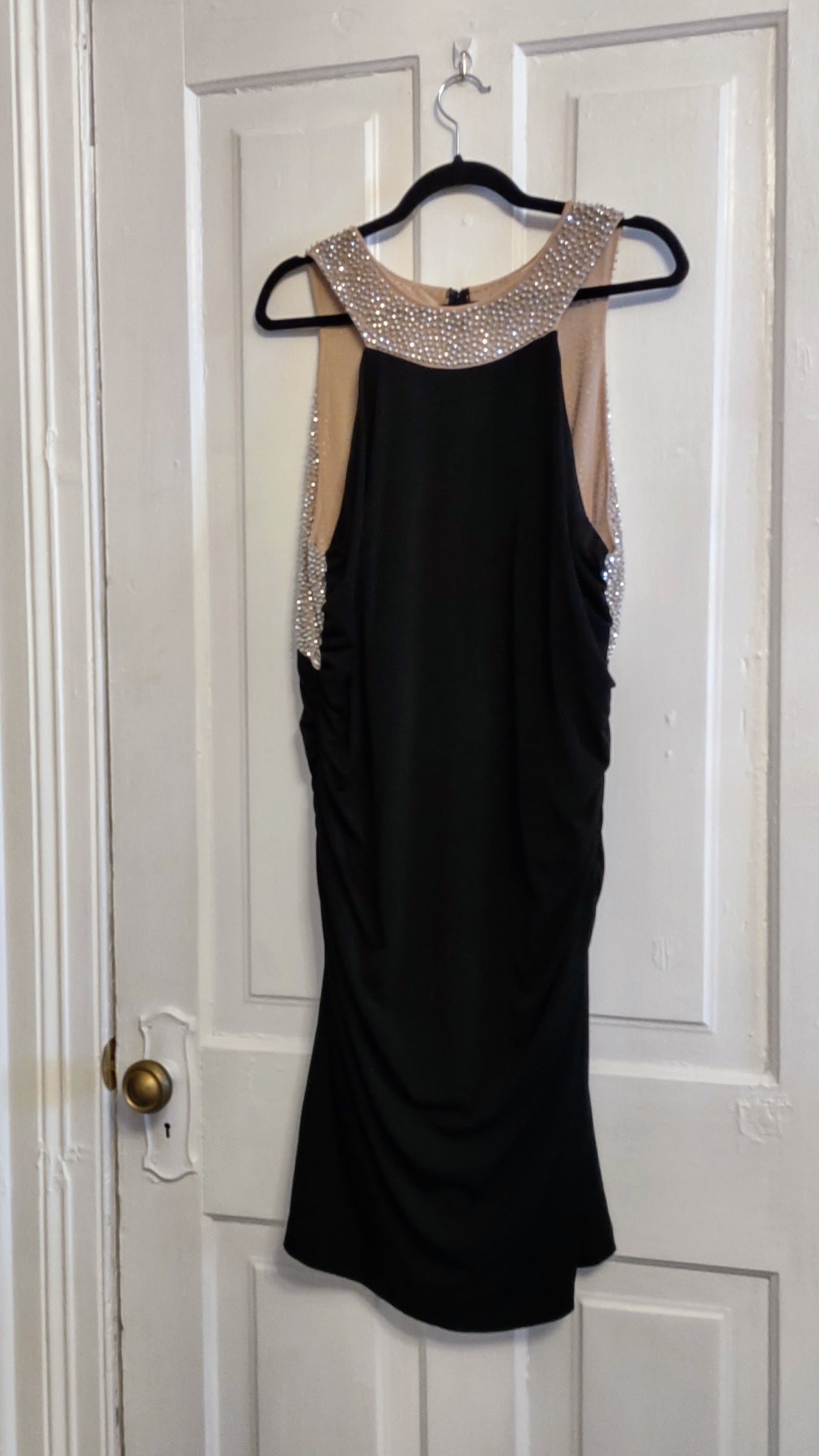 Black Beaded Back Dress 20W