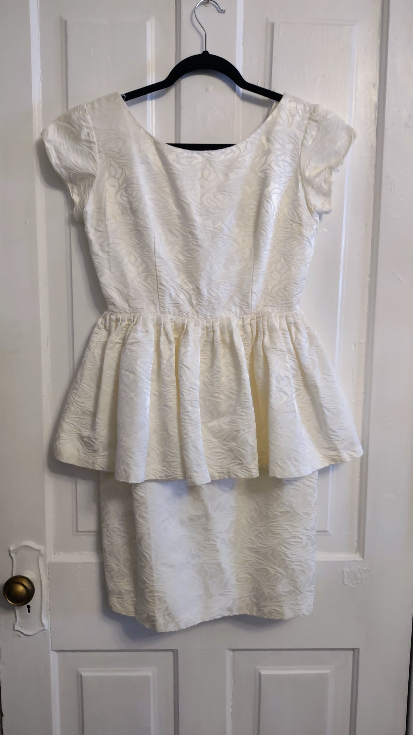 Ivory Peplum Dress 12/14