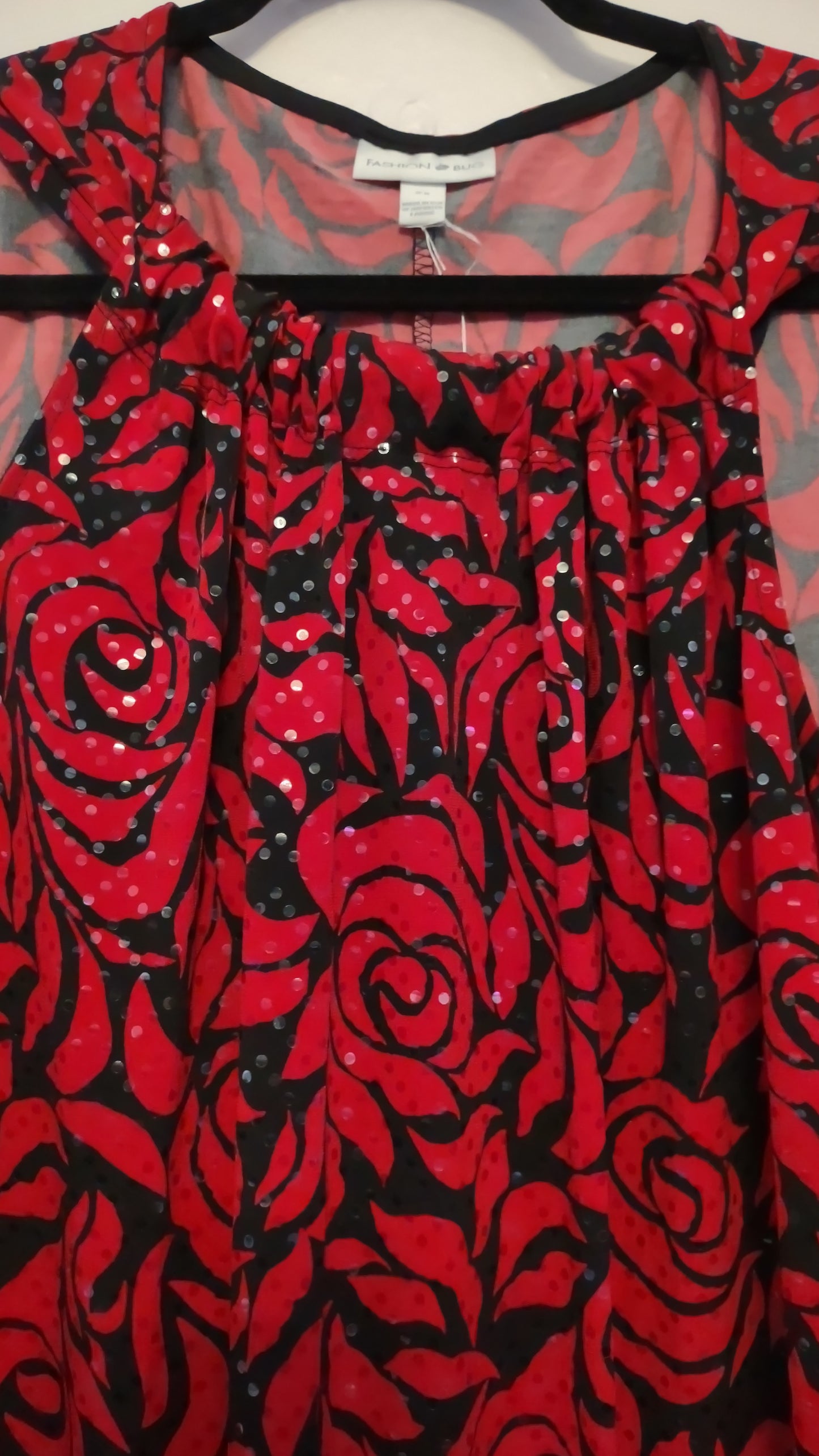 Red Rose Sequined Dress 2x